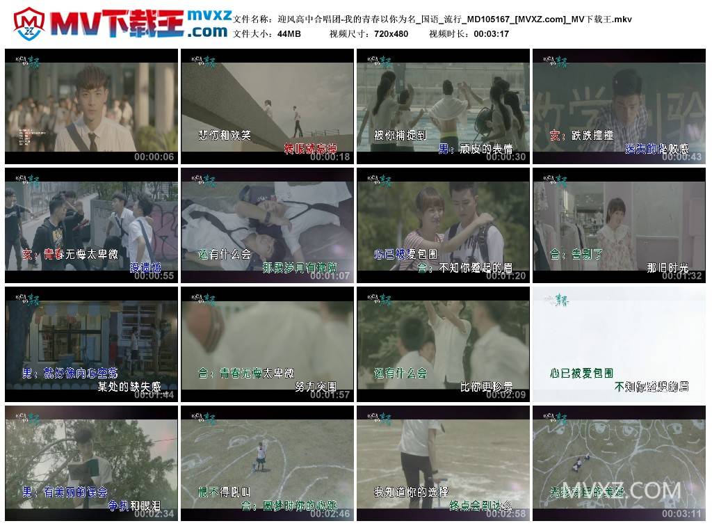 迎风高中合唱团-我的青春以你为名_国语_流行_MD105167